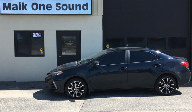Toyota 2018 Corolla with professional window tint in North Bay